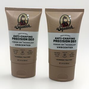 2 Pack Dr. Squatch Anti Chafing Precision Deo Deodorant Unscented